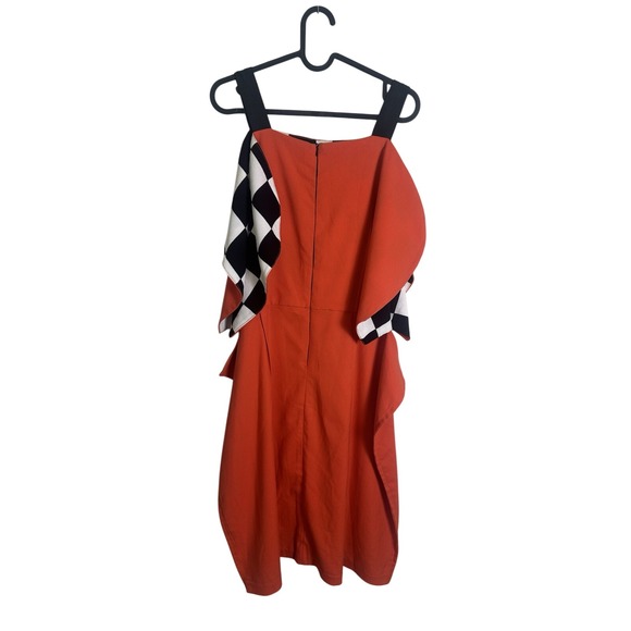 Gozel Green Dress Size Small Eclectic Dress Red Check board Print - Picture 4 of 6